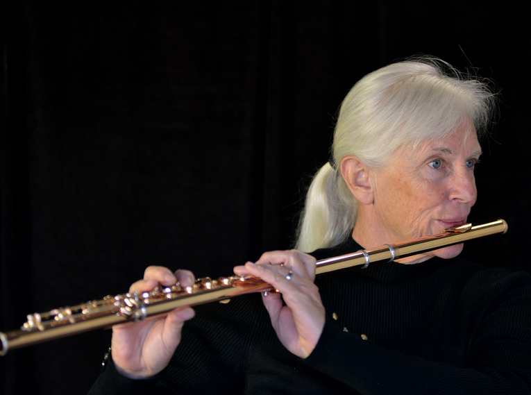 Fran Griffin, playing her flute