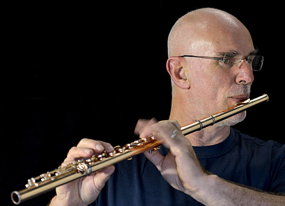 Keith Griffin, playing his flute