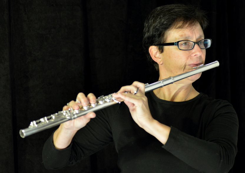 Lisa Breckenridge, playing her flute